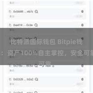 比特派国际钱包 Bitpie钱包：资产100%自主掌控，安全可靠。